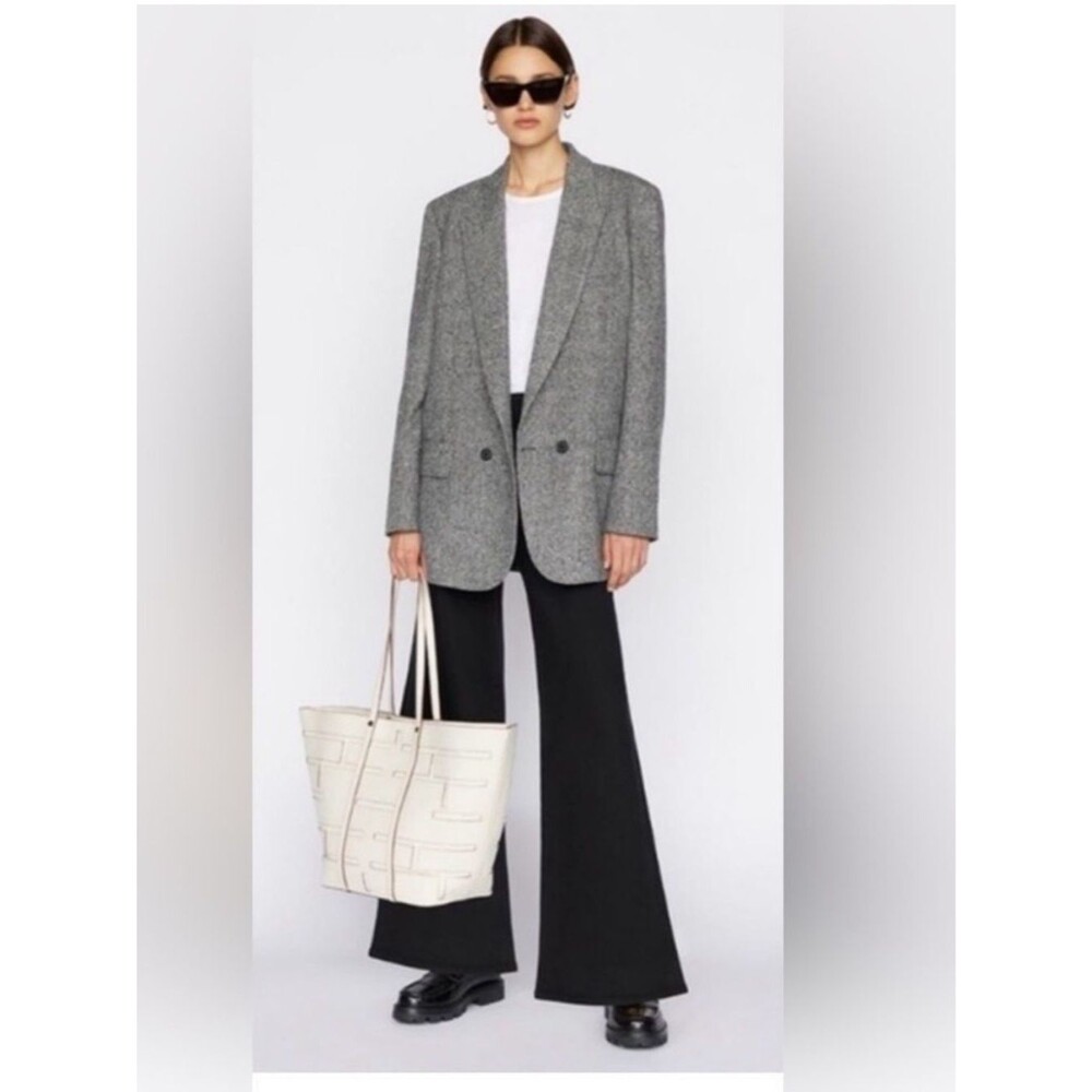 Frame Jetset Wide-Leg Jeans in Sheen Noir Wash 0